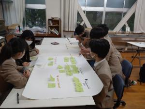 出た意見をもとに話し合っている様子(写真)