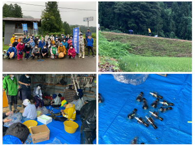 中山間地域支え隊 8月28日 牧区泉 LEDライト撤去作業の様子(写真)