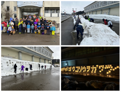 中山間地域支え隊 2月25日 浦川原体育館 活動の様子(4枚組写真)
