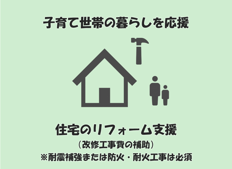 子育て世帯の暮らしを応援 住宅のリフォーム支援(図)
