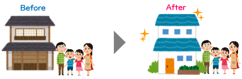 住宅のリフォーム支援(イメージイラスト)
