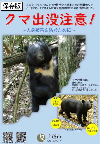 クマ等による人身被害防止啓発リーフレット（画像）