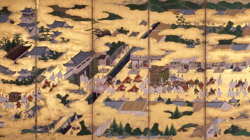 御所参内・聚楽第行幸図屏風（個人蔵、上越市立歴史博物館所蔵）