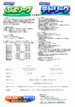 NIIGATAぷよリーグ・NIIGATAテトリーグ　大会要項（画像）
