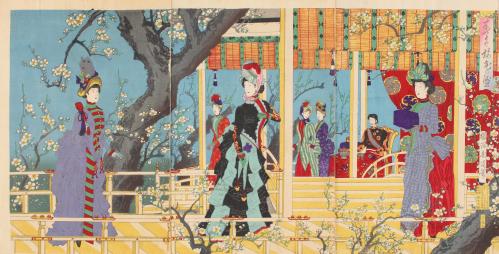 楊洲周延筆「春色梅花の盛」作品画像
