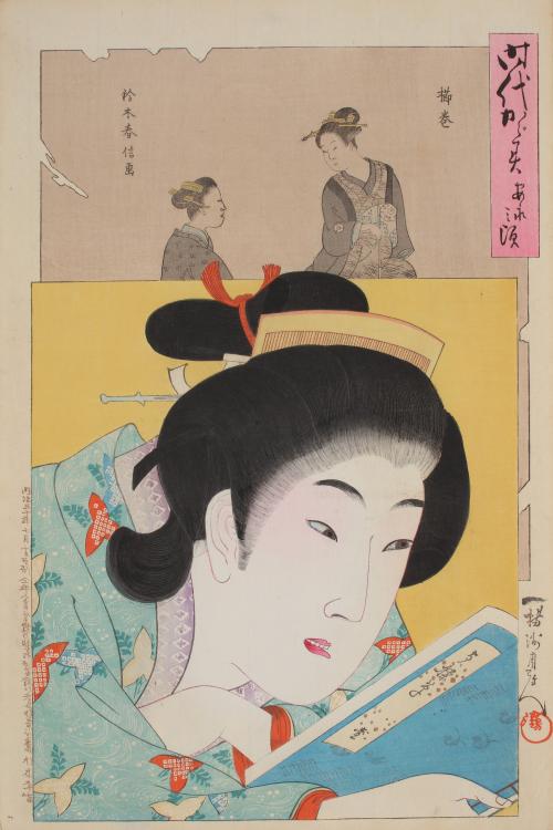楊洲周延筆「時代かがみ　安永之頃　櫛巻」作品画像