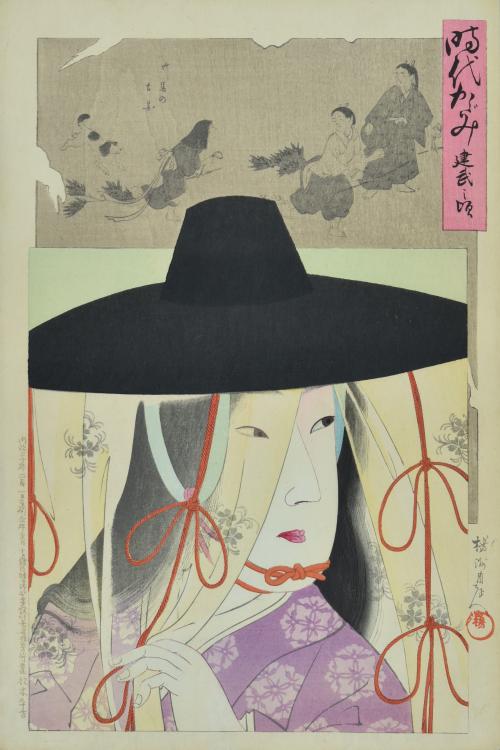 楊洲周延筆「時代かがみ　建武之頃　竹馬の古図」作品画像