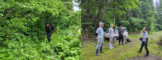 作業開始前の打ち合わせの様子（写真）
